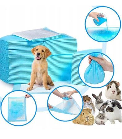 PODKŁADY CHŁONNE DLA PSA 33 X 45 100 SZT. MATY HIGIENICZNE DO NAUKI SIKANIA + WORKI