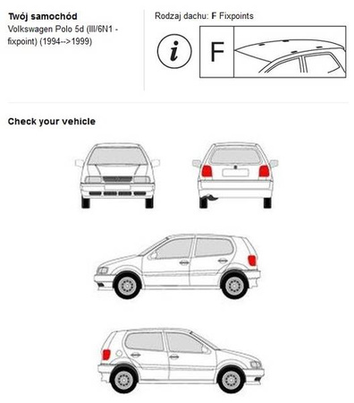 Bagażnik dachowy CRUZ S-FIX VW Polo III 94-02