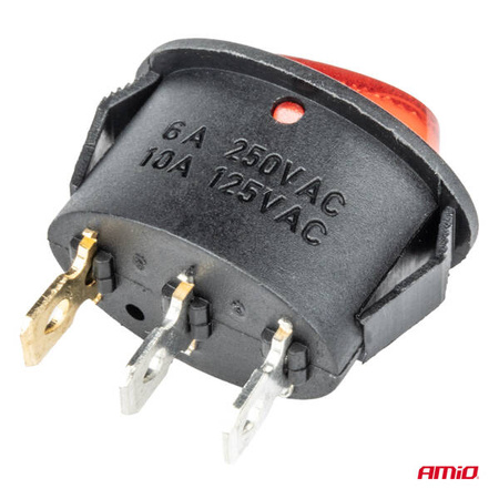 Wł?
cznik przeł?
cznik czerwonym owalny 12V 230V podświetlany BU01 AMIO-03612