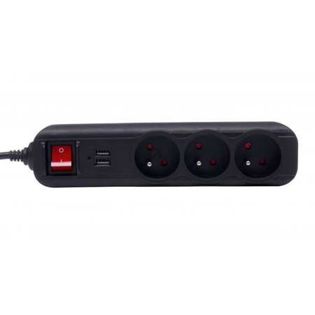 Przedłużacz z  USB 1,5m 3 gniazda KD4031