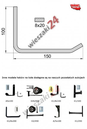 Wieszak na opony K1/8x150