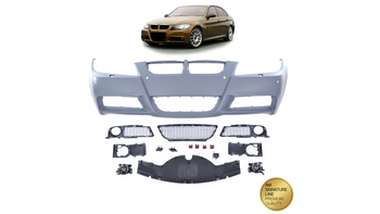 Przedni zderzak sport PDC SRA Lampy przeciwmgielne  BMW 3 (E90) Sedan (E91) Touring przed liftem 2005-2008