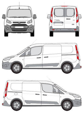 Platforma bagażnik dachowy Ford Connect II Tourneo L2/ Transit L2/Kombi 2013->