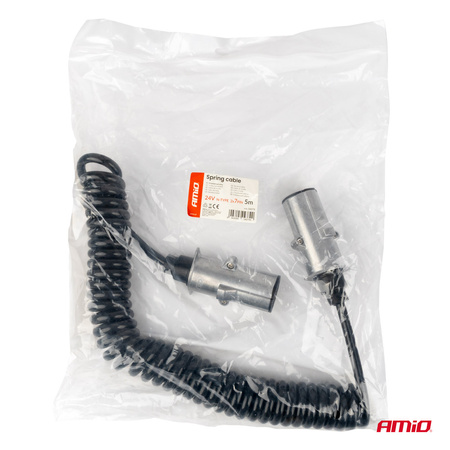 Przewód spiralny naczepy TIR 2x 7 PIN typ N 5m 24V AMIO-04379