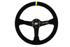 Kierownica SLIDE 350mm offset:80mm Zamsz Yellow Strip
