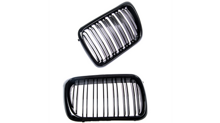 Grill sportowy podwójne żeberka Gloss Black BMW 3 E36 Compact Facelift 1996-1999