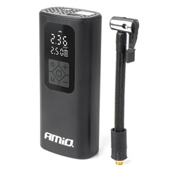 Kompresor samochodowy bezprzewodowy akumulatorowy powerbank LED USB-C 40W AMIO-04377