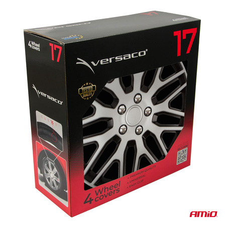 Kołpaki samochodowe 4szt. komplet Dakar czarno srebrne 17" cali COLOR BOX