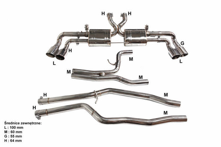 Aktywny układ wydechowy CatBack Porsche Cayenne 958.2 3.0T/3.6T 15-17