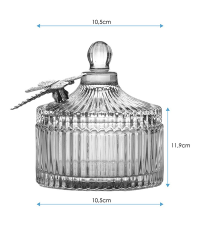 ORGANIZER NA BIŻUTERIĘ KOSMETYKI DROBIAZGI SZKLANY MAŁY POJEMNIK POKRYWKA OZDOBNA WAŻKA