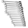 KLUCZE PŁASKO-OCZKOWE Z GRZECHOTKĄ ŁAMANE 13szt 8-32mm KD11305