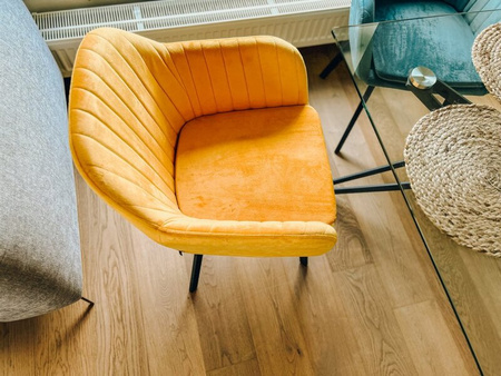 KRZESŁO TRENTO TAPICEROWANE NOWOCZESNY DESIGN FOTEL WELUR SALON JADALNIA