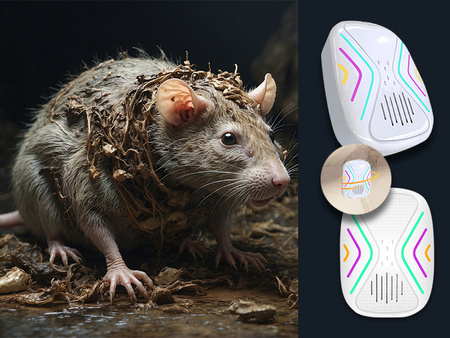ODSTRASZACZ ULTRADŹWIĘKOWY NA GRYZONIE OWADY KUNY SKUTECZNY ODSTRASZACZ PRZECIW SZKODNIKOM ELEKTRYCZNY