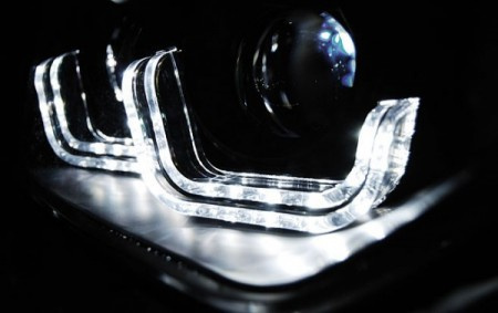 Reflektory ksenonowe lampy BMW F30 F31 U-LED czarne xenon