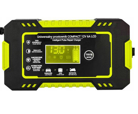 Automatyczny prostownik akumulatorowy LCD 12V / 6A KD1290