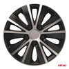 Kołpaki samochodowe 4szt. komplet Rapide czarno srebrne 15" cali COLOR BOX