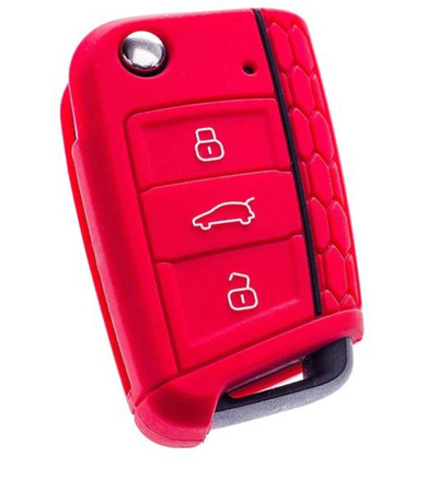 POKROWIEC NA KLUCZYK DO VW GOLF MK7/SKODA OCTAVIA III/SEAT LEON 3 CZERWONY