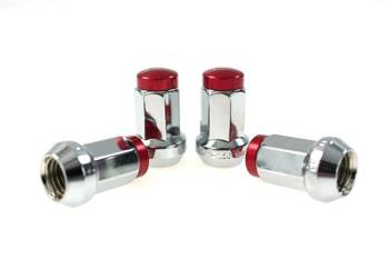 Nakrętki M12x1.25 Stal 30mm D1Spec Orginal Silver/Red Stożek