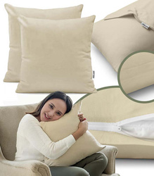 POSZEWKA DEKORACYJNA NA PODUSZKĘ AMBER 80 X 80 2 SZT OZDOBNA MIĘKKA BAWEŁNA JERSEY ZAMEK BŁYSKAWICZNY DO SYPALNI SALONU