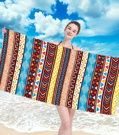 RĘCZNIK PLAŻOWY KĄPIELOWY 100 X 180 CM MIKROFIBRA DUŻY SZYBKOSCHNĄCY MIĘKKI KOLOROWY