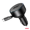 Ładowarka samochodowa ze zwijanym kablem typu C + USB-C 12V 24V 60W AMIO-04368