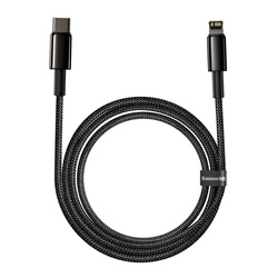 Kabel USB-C do Lightning Baseus Tungsten Gold, 20W, 5A, PD, 2m (czarny)