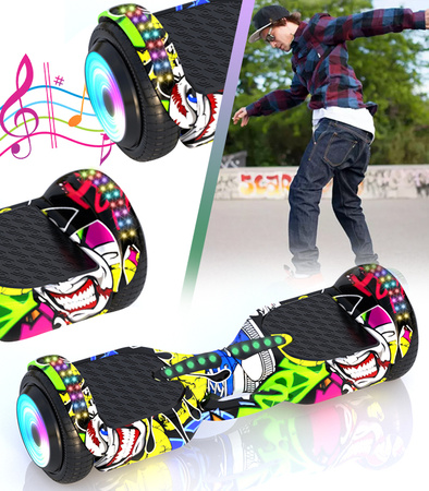 DESKOROLKA ELEKTRYCZNA HOVERBOARD DESKA DUŻE KOŁA ŚWIECĄCE LED BLUETOOTH MUZYKA DLA DZIECI MŁODZIEŻY DOROSŁYCH