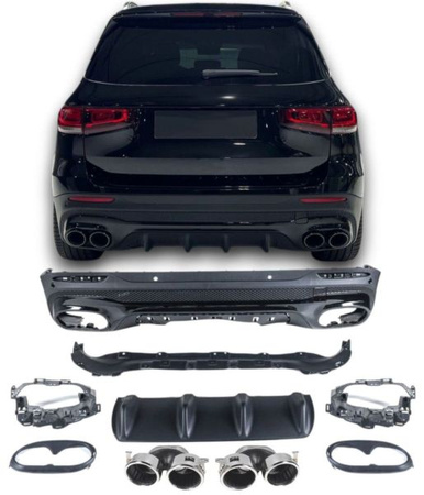 DYFUZOR MERCEDES X247 GLB CHROME KOŃCÓWKI 2X2