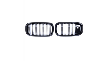 Grill sportowy podwójne żeberka Gloss Black Camera BMW X5 F15 F85 X6 F16 F86 2013-2018