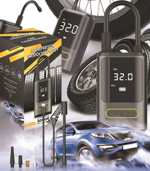 KOMPRESOR SAMOCHODOWY MINI POMPKA ELEKTRYCZNA BEZPRZEWODOWA PRZENOŚNA DO OPON SAMOCHODU ROWERU MOTORU