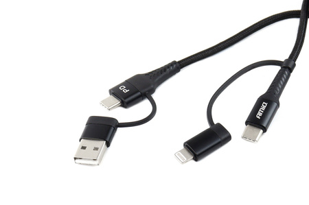 Kabel USB USB-C 3w1 iphone Lightning USB USB-C 1m UC-15 AMIO-02547