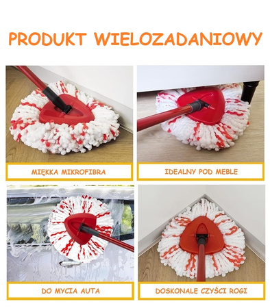 WKŁAD DO MOPA OBROTOWEGO UNIWERSALNY ZAMIENNIK NAKŁADKA Z MIKROFIBRY