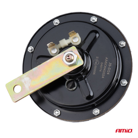 Klakson sygnał dźwiękowy chrom 125 mm 12V AMIO-04074