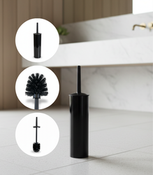 SZCZOTKA DO WC ŁAZIENKI CZARNA ZAMYKANA WOLNOSTOJĄCA ELEGANCKA MINIMALISTYCZNA