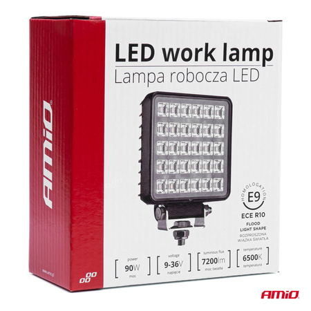 Lampa robocza halogen LED szperacz AWL34 30 LED z włącznikiem 90W 12V 24V AMIO-03245