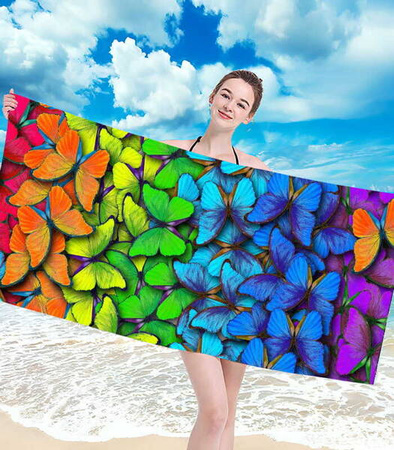 RĘCZNIK PLAŻOWY KĄPIELOWY 100 X 180 CM MIKROFIBRA DUŻY SZYBKOSCHNĄCY MIĘKKI KOLOROWY