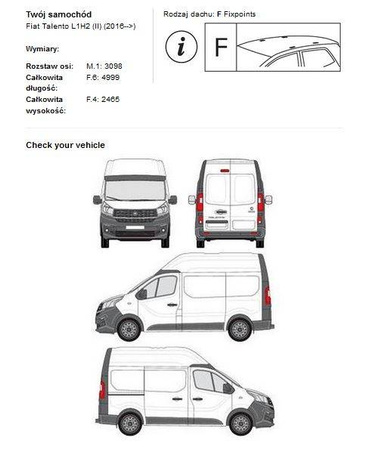 Bagażnik dachowy platforma Cruz Nissan NV300 L1H2