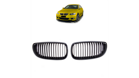 Grill sportowy pojedyncze żeberka Matt Black BMW 3 E92 E93 przed liftem 2005-2010