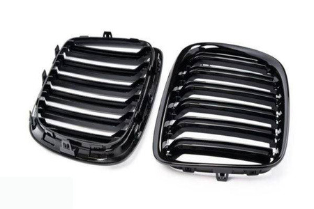 GRILL NERKI BMW X1 E84 09-15 DOUBLE GLOSSY BLACK