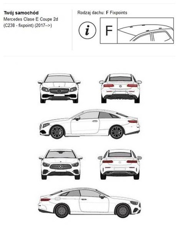 Bagażnik dachowy CRUZ AIRO FUSE DARK Mercedes E C238 Coupe