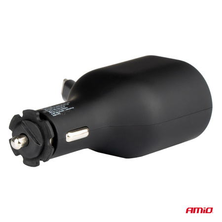 Szybka ładowarka samochodowa ze zwijanym kablem 50W PD30W PD20W + QC3.0 USB-A USB-C AMIO-04176