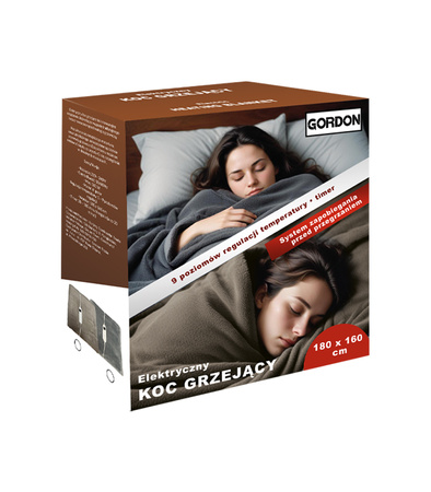 KOC ELEKTRYCZNY GRZEJĄCY 180 X 160 DUŻY MIĘKKI CIEPŁY BEŻOWY Z PILOTEM DWUOSOBOWY Z TIMEREM