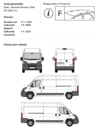 Platforma dachowa bagażnik Opel Movano L3H2 2021->