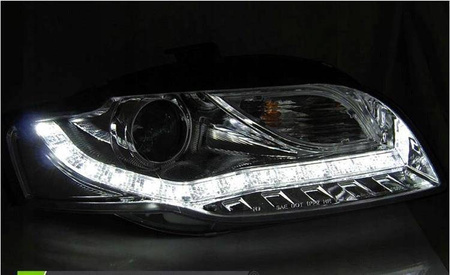 Lampy reflektory Audi A4 B7 04-08 chrome led