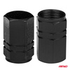 Aluminiowe nakrętki na wentyle kapturki czarne 4 szt AMIO-02237