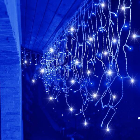 LAMPKI ZEWNĘTRZNE SOPLE 500 LED ZIMNA BIEL 20M EFEKT FLASH KURTYNA GIRLANDA OŚWIETLENIE ŚWIĄTECZNE
