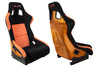 Fotel sportowy SLIDE KS2 Premium Black & Orange Welur Orange Glitter