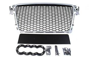 GRILL AUDI A4 B8 RS-STYLE SILVER-BLACK (08-12) PDC