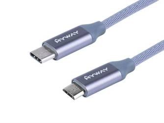 Kabel MYWAY do ładowania i synchronizacji, w oplocie z mikrofibry, 120 cm, USB-C > micro USB