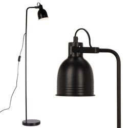 Lampa podłogowa stojąca, metalowa, nocna, czarna, 129 cm